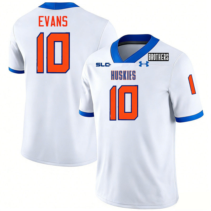 Houston Christian Huskies #10 Darryle Evans College Football Jerseys,Uniforms-White